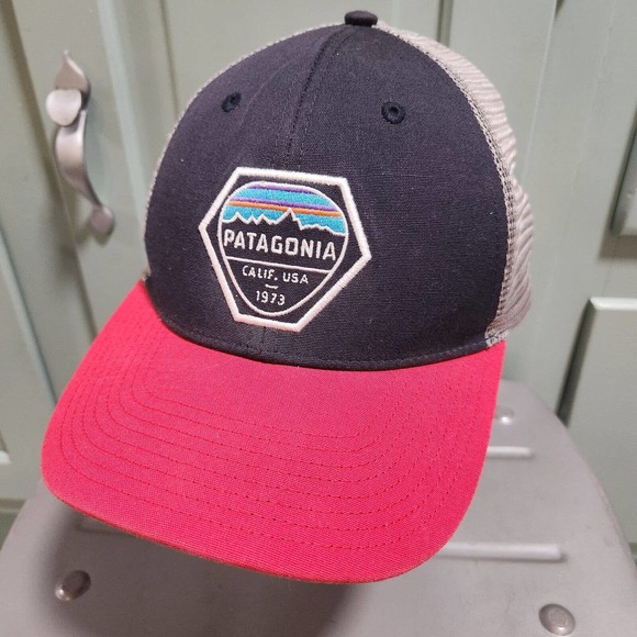 Patagonia Other - Patagonia Fitz Roy Hex Mountain Spellout Logo Mesh Trucker Snapback Hat Cap OSFA